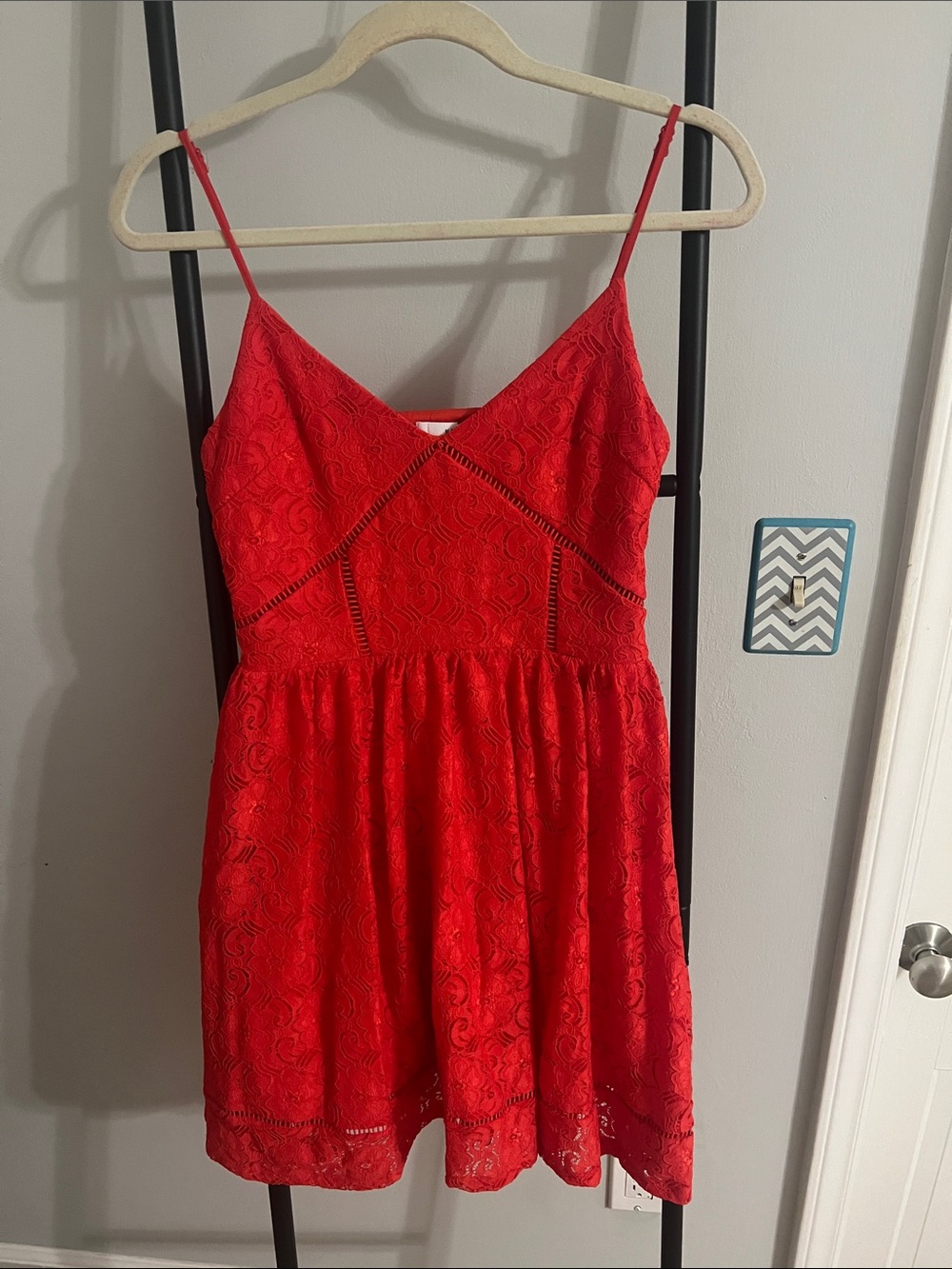 Nordstrom Rack Red Lace Mini Dress